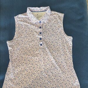 Peter Millar Blue and Light Pink Sleeveless Polo Golf